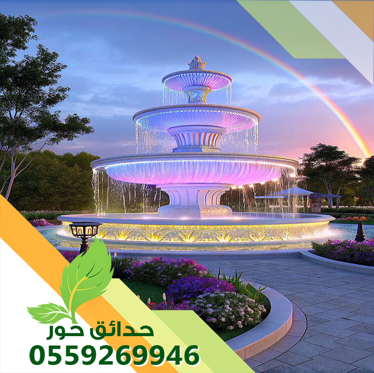 نوافير تفاعلية راقصة بالرياض