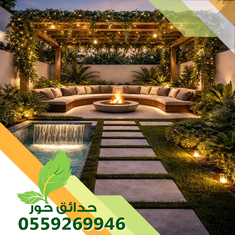 تصميم حدائق فلل صغيرة بالرياض 0559269946 | شركة حدائق حور 0559269946